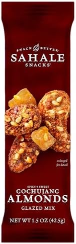 Sahale Snacks Gochujang Almonds Glazed Mix, 1.5 oz Bags (18 Packs) - Dry-Roasted Deluxe Mixed Nuts Inspired By Traditional Korean BBQ - Non-GMO, Kosher, & Certified Gluten-Free Snacks