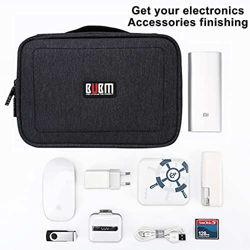 Bubm Travel Universal Electronics Organizer Accessories Handbag Cord Storage Cases Fit Ipad Mini (Black,7.9'') #TOP6