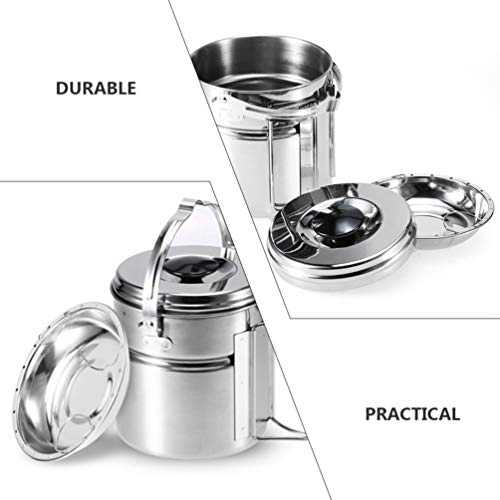 Conjunto de panelas de acampamento de aço inoxidável BESPORTBLE, kit de confusão portátil e leve par