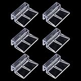 Ajcotahm 6 PCS Aquarium Lid Clips, 6mm Clear Acrylic Aquarium Lid Holder Fish Tank Cover Support Clamps for Rimless Aquariums