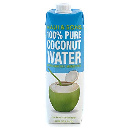 Maui and Sons 100 Pure Coconut Water,1 Liter, pack of 2
