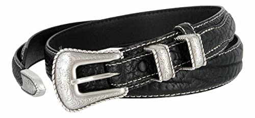 Western Genuine Leather Ranger Belt 1-3/8"(35mm) Taper to 3/4"(19mm) Wide-Multiple Choices2