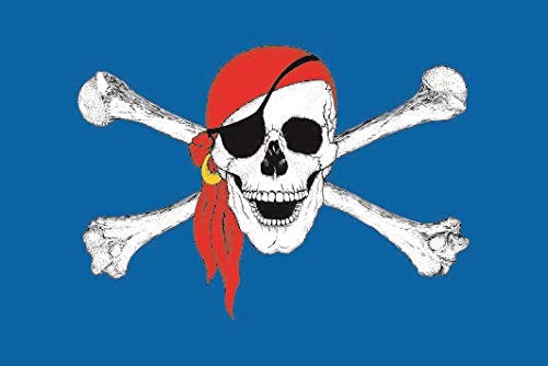 Piratenflagge Mit Rotem Kopftuch - Premium Bootsflagge 30 X 45 Cm Aus Wetterfestem Polyester