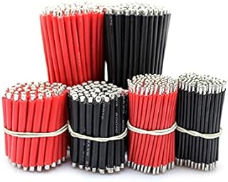 Davitu Wires & Cables - 100pc 10cm 12 awg silicone wire quality Aircraft model flexible silicone cable for battery high temperature - (Color: Black)