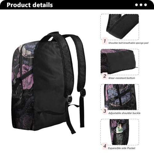 AIXIWAWA Lightweight Hiking Backpack Floral and Snake Print, Foldable Waterproof Daypack for Camping Travel4