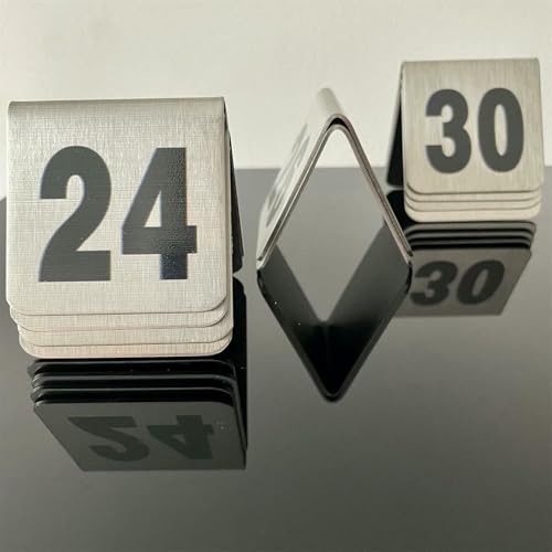 Números de mesa tipo carpa de acero inoxidable para cafeterías y fiestas 6
