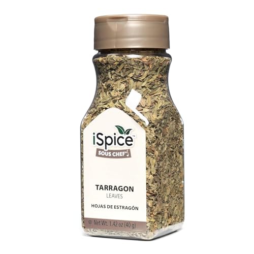 iSpice Premium Tarragon Leaves| All Natural Sundried Green French Herbs | Perfect for Chicken, Fish, Soup And Egg Dishes | 1.42oz (40g)