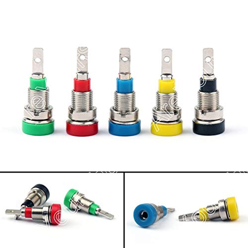 100PCS 5Color Copper 2mm Banana Socket Jack Binding Posts Terminals Probes Mini Pl