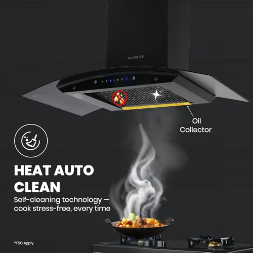 Image of Havells Polaris Lite BLDC 60cm Curved Glass Chimney|Powerful 1500 m /hr Suction|Filterless Tech|Gesture & Touch Control|Auto Heat Clean|15 Yr Motor & 5 Yr Product Warranty| Free Installation Kit