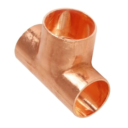 Bag of 2-15mm x 15mm x 22mm Reducing Tee - End Feed (Known as Copper reducing tee/Reducer tee/reducing tee/reducing tees Also Available in 8mm, 10mm, 15mm, 22mm, 28mm, 35mm, 42mm and 54mm)