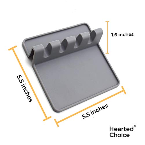 image for Hearted Choice Spoon Rest, Silicone Utensil Holder For Cooking Utensil