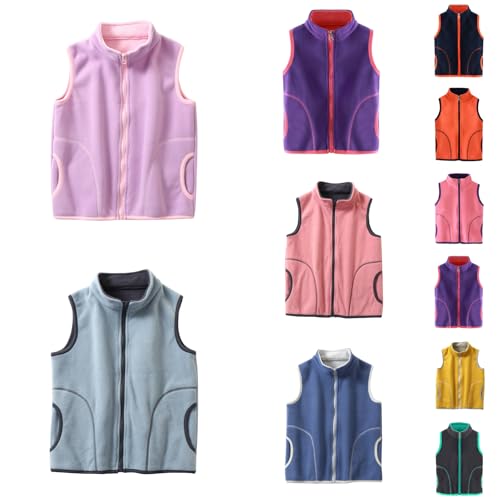 Baby Boys Girls Fleece Stand Collar Vest Warm Zip Up Sleeveless Toddler Fuzzy Fall Winter Outerwear with