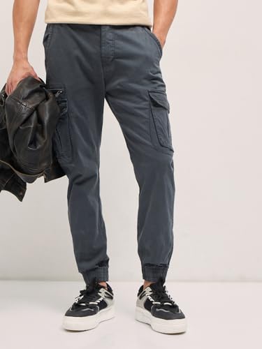Image of Men's Navy Slim Fit Casual Cargo