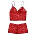 Briskorry Damen Sexy Lingerie 2-teilige Sexy Spitze BH und Shorts Reizwäsche Einfarbig Versuchung Nachtwäsche Lace Underwear Set Negligee Durchsichtig Sleepwear Damenunterwäsche