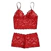 Briskorry Sexy lingerie voor dames, 2-delige sexy kanten beha en shorts, prikkelend ondergoed, effen verleiding…