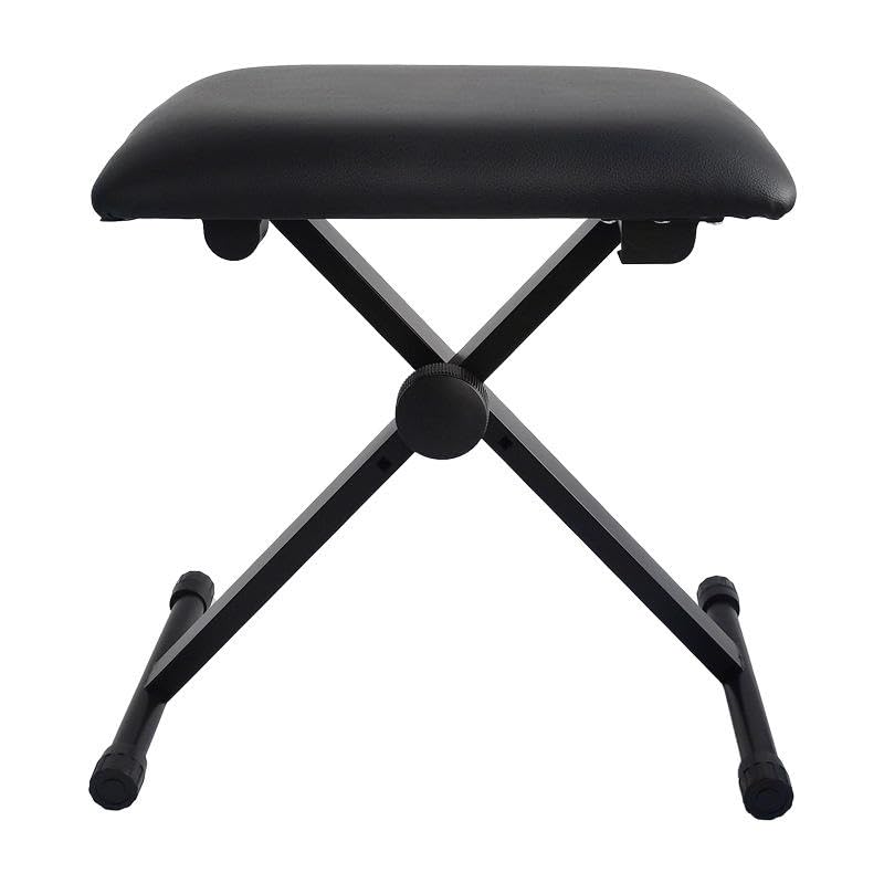 IMAGINEA Adjustable X-Style Keyboard Bench | Thick Padded Piano Stool Seat for Digital Piano & Keyboard | Heavy-Duty Steel Frame, Height Adjustment, Non-Slip Feet | Foldable & Portable-image-22