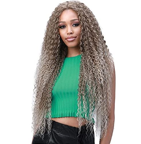 BOBBI BOSS Human Hair Blend Miss Origin 13x6 Swiss Lace Frontal Wig MOGLWJE32 JERRY CURL 32 (TTNAT/RED)