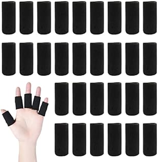 TSHAOUN 30 Pieces Finger Splint Protectors Thumb Splint Brace Support, Breathable Elastic Trigger Finger Compression Sleeves Support for Pain Arthritis Aids, exercising, typing, Sporting