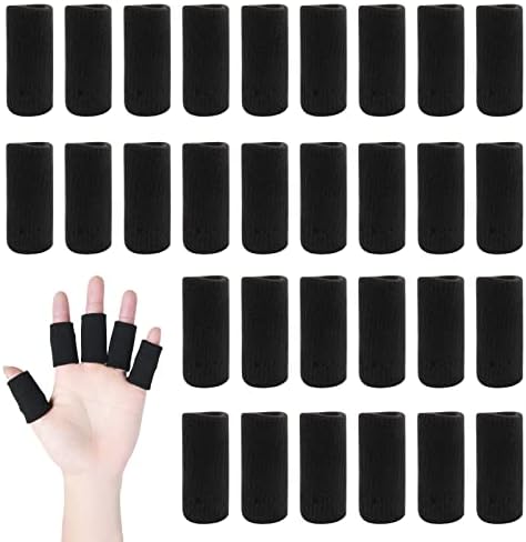 TSHAOUN 30 Pieces Finger Splint Protectors Thumb Splint Brace Support, Breathable Elastic Trigger Finger Compression Sleeves Support for Pain Arthritis Aids, exercising, typing, Sporting