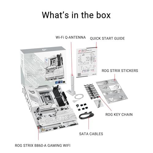 Image of ASUS ROG Strix B860-A Gaming WiFi, ATX Motherboard, Advanced AI Ready, 14+1+2+1 Power Stages, DDR5, PCIe 5.0, Four M.2 Slots, WiFi 7, AI Networking II, Aura Sync RGB