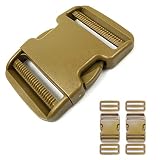 2 Inch Belt Buckle Clip, 2 Pack Quick Side Release Buckles Extra Thick Dual Adjustable Heavy Duty Pl