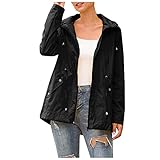 wanderjacke damen testsieger 【Windbreaker】Modische Damen Outdoor Regen-Jacke mit großer Kapuze mit praktischer Verlängerung - leicht gefütterte übergangsjacke perfekt für Frühling und Herbst. Funktion trifft Fashion.