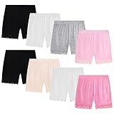 SPTRAMLE Girls Shorts, 8 Pack Lace Shorts Breathable Safety Dance Bike Underwear for Toddler Girls(6-8 Years) Undershorts