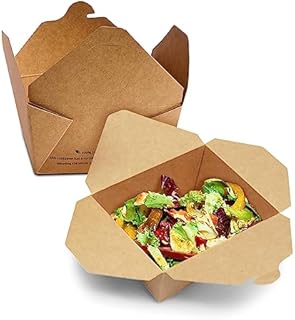 DISPOSABLE GREEN  NEXTGEN Takeaway Box, Repulpable Disposable Food Boxes, Strong, Wick-Resistant, & Leak Proof Food Container for Takeaway or Delivery, 1100ml, 50 Pieces