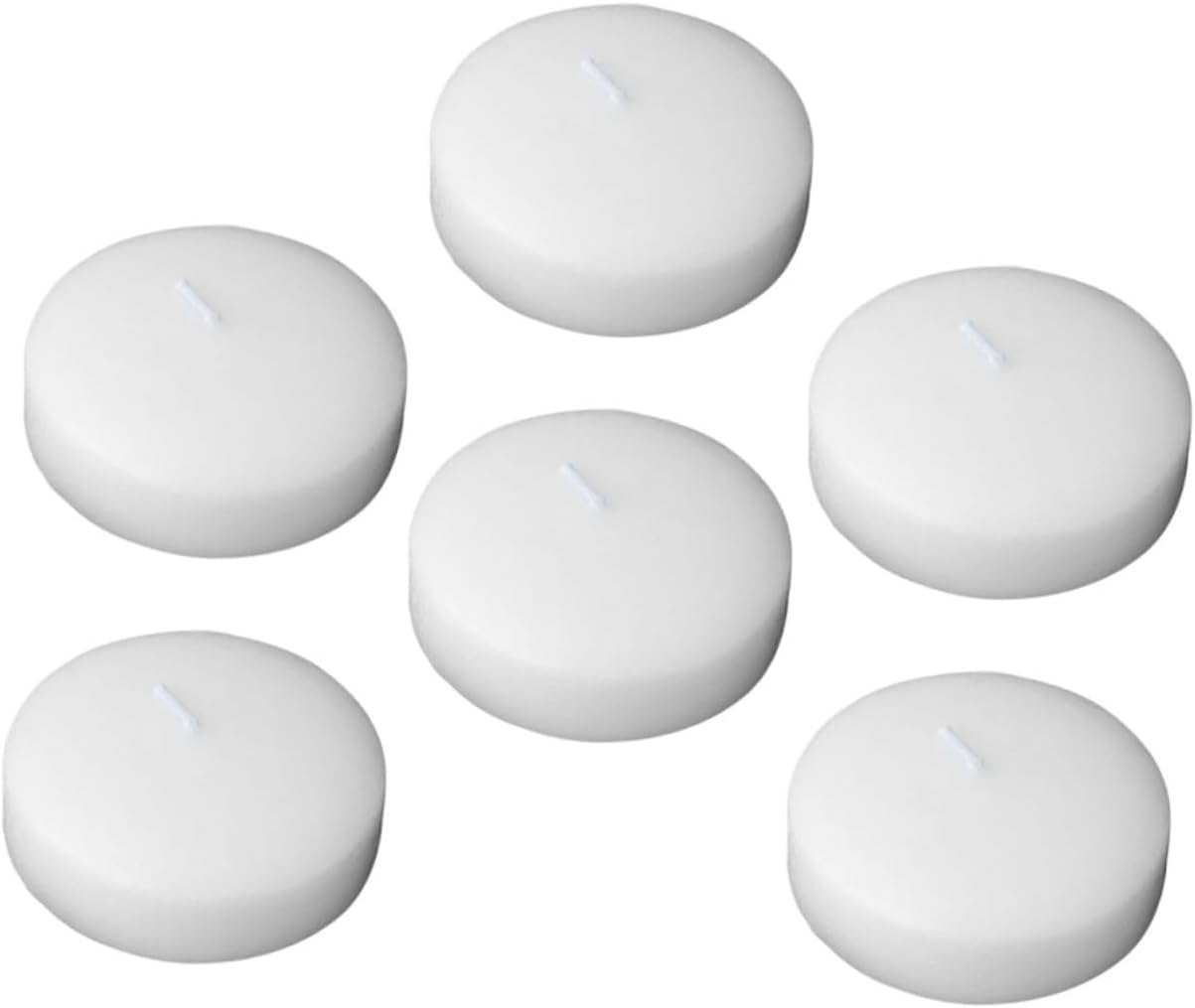 Alipis Unscented Floating Tealight Candles 6pcs 4.5x2.5cm Small Decorative Wax Floating Candles for Wedding Party Romantic Dinner Outdoor Centerpieces