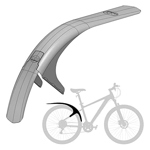 Mudhugger MK2 Medium Rear Mudguard for 27.5" and 29" Full Suspension Mountain Bike, L690mm and W105mm, Fixings Included Cover
