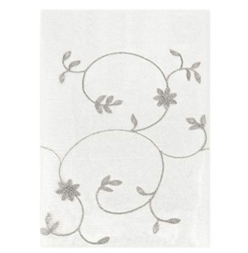 emmevi Tende Finestre Porta Interno Coppia 2 Pz Semitrasparente Fiori MOD.Tenda Decò 1CONF 60X150 Grigia