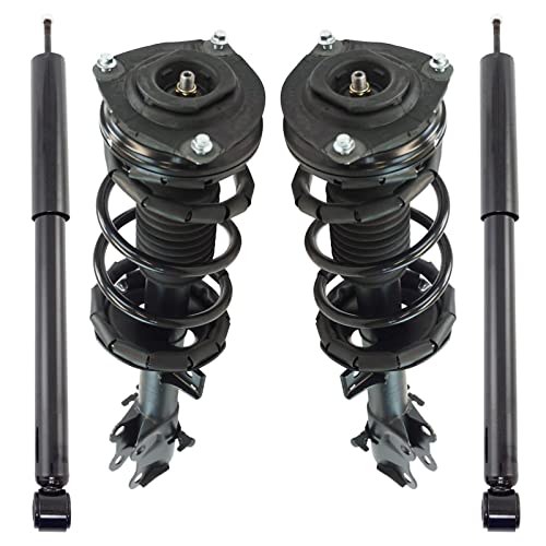 Image of TRQ Front and Rear Complete Strut Assembly & Shock Absorber Kit Complete Strut & Coil Spring Assembly Compatible with 2009-2014 Nissan Cube