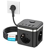 【Cube de Prise 7 en 1 avec USB C & USB A】Notre cube d'alimentation compact fournit 3 prises Schuko, 2 ports USB-A et 2 ports USB-C, idéal pour charger jusqu'à sept appareils simultanément. Parfait pour les smartphones, tablettes, ordinateurs portables et autres appareils électroniques.