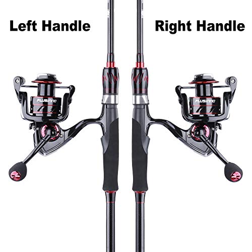 PLUSINNO Red Eagle Spinn-Angelrute und Spulen-Kombinationen, 2,1 m Angelrute, IM 6 Graphit-Spinnrute, Edelstahlführungen… – Bild 5