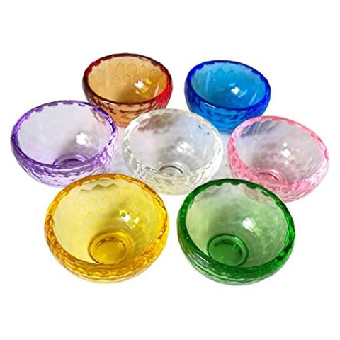 sleeri Tibetan Buddhist Water Offering Bowls - Mini Offering Bowls, Set of 7,Water Offering Bowls, Tibetan Buddhist Supplies Offering Bowls for Yoga Meditation Altar, 2.36" Diameter Cover