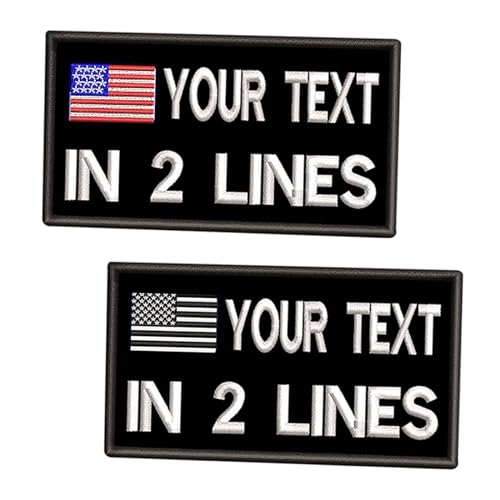 Custom Tactical Name Patches, 3.5\"W x 2\"H Personalized USA Flag Badge Military Text Patch for Multiple Clothing Backpack Vest Jackets Work Shirts