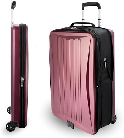 Atriton Professional Red Hard Shell Carry-On Rolling Suitcase, Small 21-inch Suitcase with Wheels, Silent & Smooth, Fully Collapsible & Foldable for Travel Lovers, Airline Approved, Ideal for Holidays