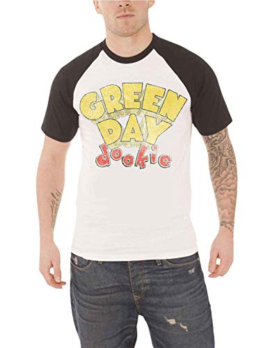 Générique Green Day T Shirt Dookie Vintage Band Logo Nouveau Officiel Homme Blanc Raglan Size XXL