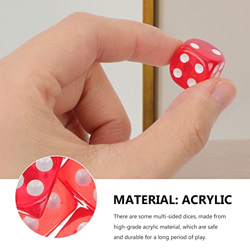 Toyvian 100 Pack Standard Game Dice Acrylic Dice Game Dice for RPG Dice Table Games Red - Image 4