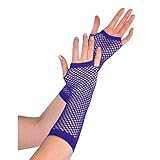 Amscan Fishnet Long Gloves, Party Accessory, Purple