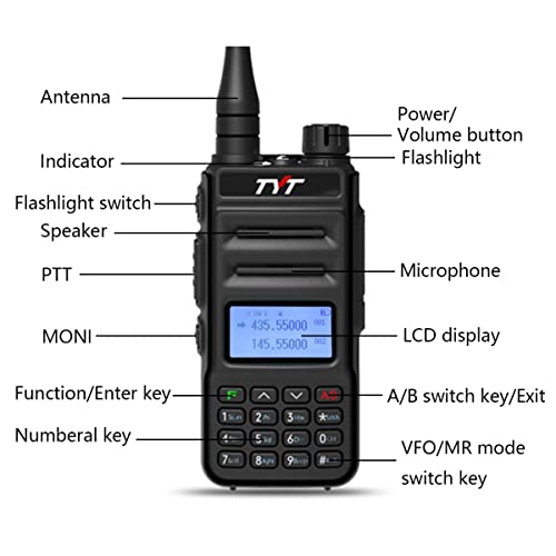 Tyt Th-Uv88 Ham Radio Handheld Two Way Radio Analog Amateur Dual Band Vhf Uhf Walkie Talkies For Adults Long Range, Rechargeable, 200 Channels, Scanner, Lcd Display, Dtmf, Ctcss/Dcs, Support Chirp #TOP1