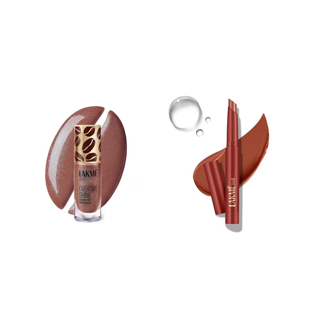 Lakme 9 to 5 Overtime Shine Nail Polish - Coffee Edit-13 Brew-tifulDay 6ml Lakme 9 to 5 Forever Matte Lip Crayon, Balance Brown 1.1g-picture-37