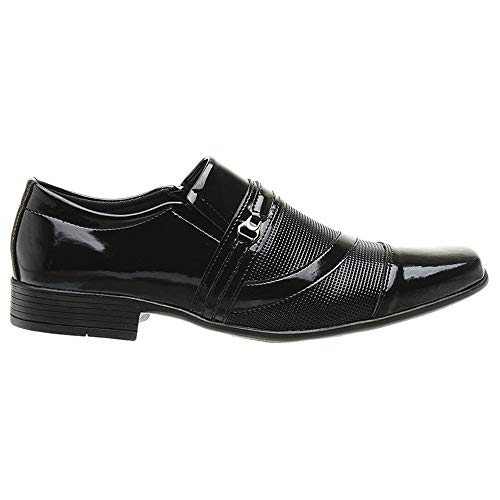 Sapato Social Masculino Couro Envernizado SanLorenzo Verniz 4 Cor:Preto;Tamanho:44