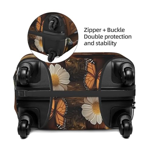 Cute Calf Butterflies Elastic Travel Luggage Cover, Washable Spandex Suitcase Protector, Anti-Scratch Fits 18-32 Inch4