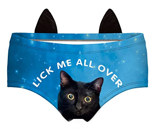 Image of JINKAIJIA Women's Flirty Sexy Funny Naughty 3D Printed Animal Tail Underwears Briefs Gifts With Cute Ears
