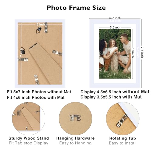 Cadre photo 12,7x17,8 cm blanc lot de 12 multi formats - 4