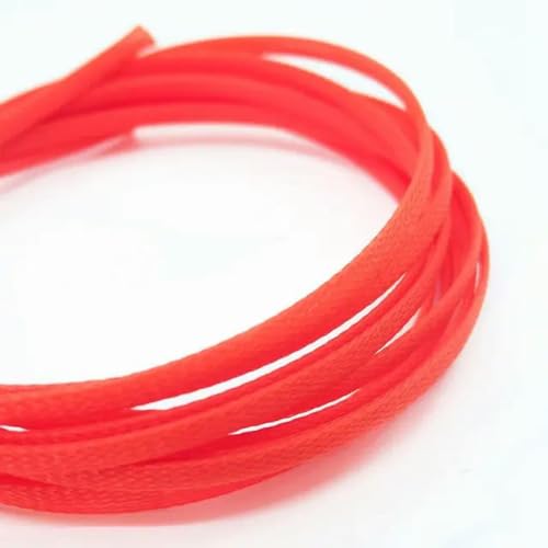 Guaina trecciata PET isolata 3/4/6/8/10/12/14mm stretta 1/5/10M Protezione guaina avvolgente per filo ad alta densità Nero Rosso Manicotto per cavo-Arancione-14mm-5M