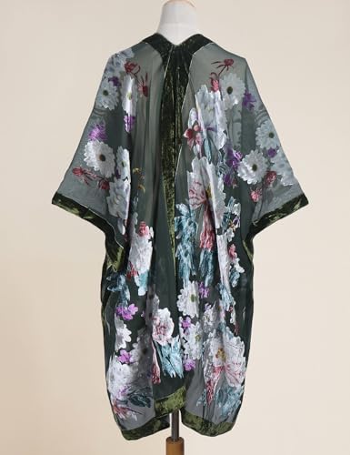 Image of MJ SERECA Women's Casual Long Velvet Kimono