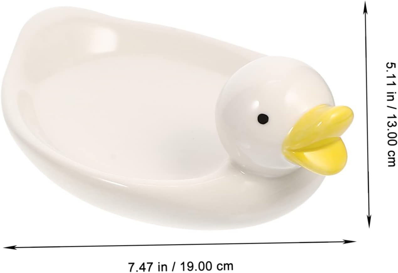 1 Set Chopstick Rest Figurine Model Ceramic Figurines Ducks Chopsticks Holder Led Chopsticks Cute Yellow Rest Rest Fork Ceramics Animal Kitchen Rack White