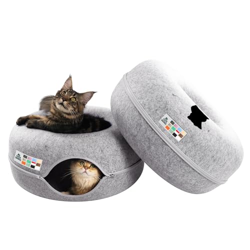 Cattasaurus Peekaboo Cat Cave & Bed, Large, Gray